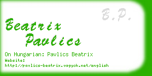 beatrix pavlics business card